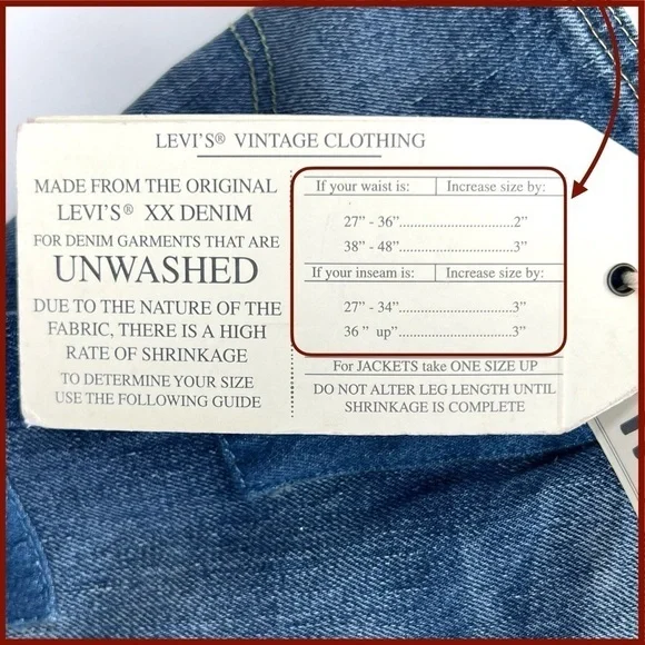 Levi’s 501z Jeans 1954 Vintage Clothing Selvedge Men’s Jeans Size 35x30* New NWT